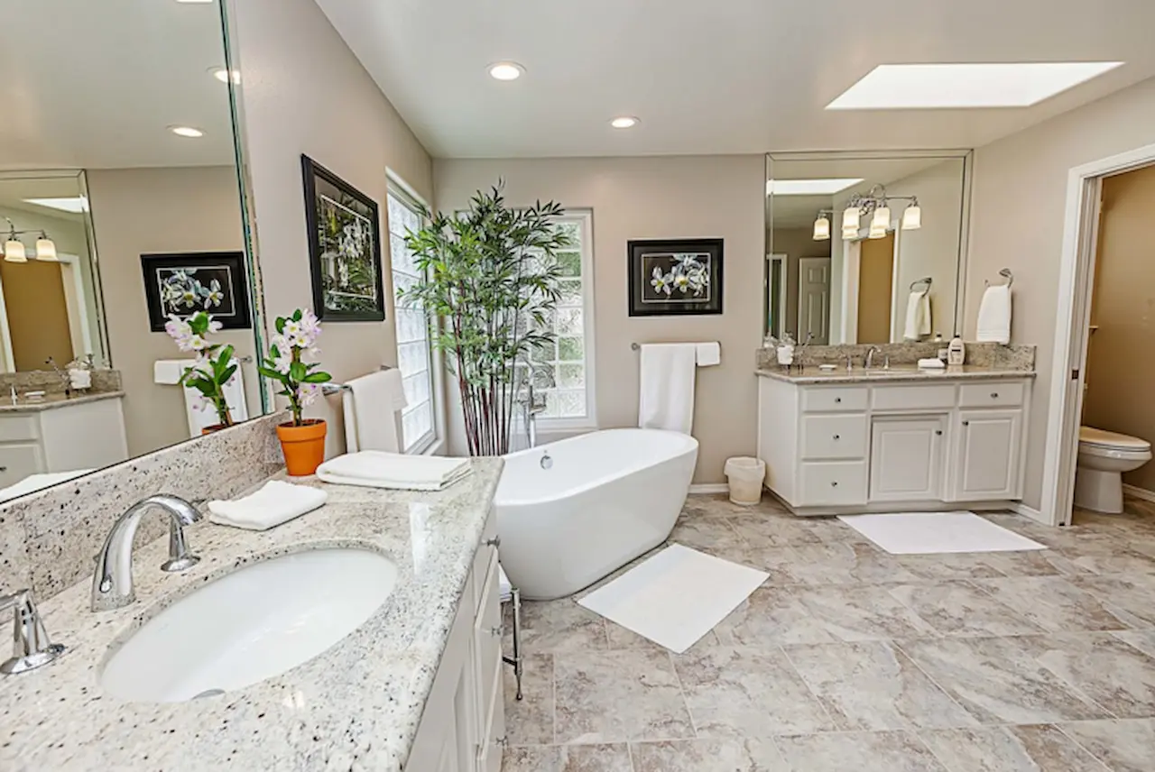 Modern updated bathroom showing the benefits of a bathroom remodel before selling a home