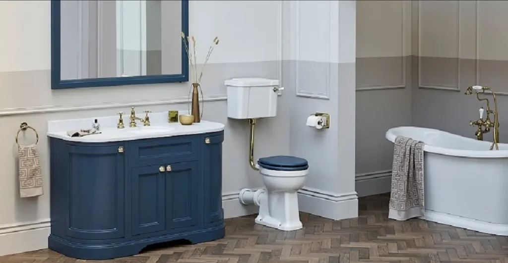 Comparison of outdated bathroom and remodeled modern bathroom before selling a home